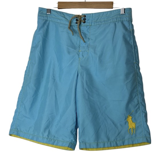 Polo Ralph Lauren Other - Polo Ralph‎ Lauren Boys Swim Trunks XL (18-20) Hamm Blue Pony Logo Mesh Lined